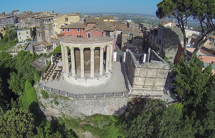 veduta del tempio della sibilla e di vesta